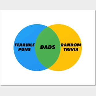 Venn Diagram Dads Dad Jokes Terrible Puns Random Trivia Posters and Art
